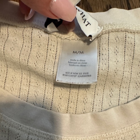 WeWoreWhat - women’s Cream Ribbed pointelle - Sleepwear Set M - Picture 5 of 8